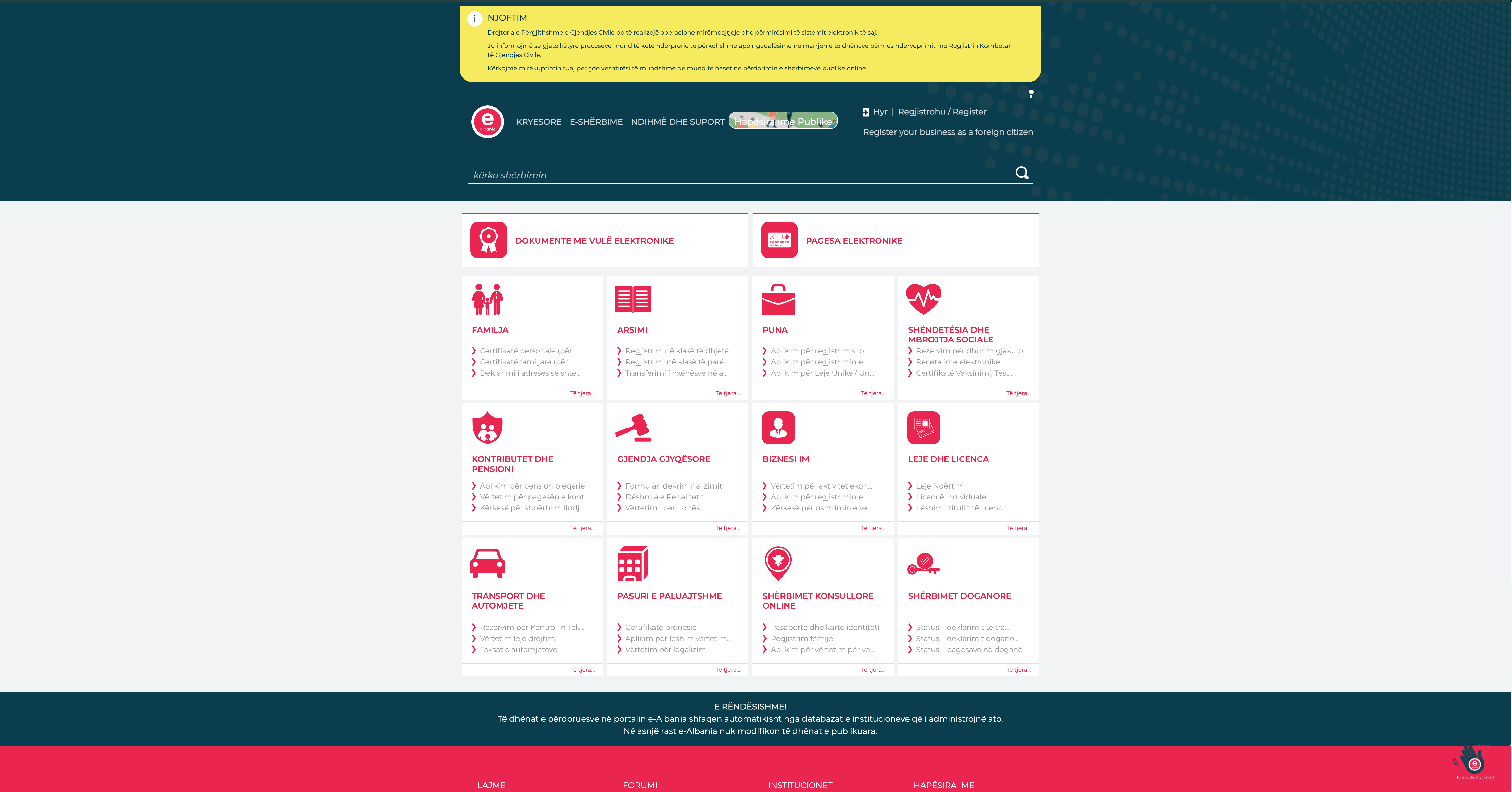 e-Albania web portal